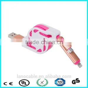 Multicolor 2 in 1 Retractable Usb Cable thumbnail-3