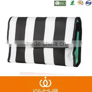 Roll up Foldable Nylon Stripe Travel Cosmetic Bag thumbnail-1
