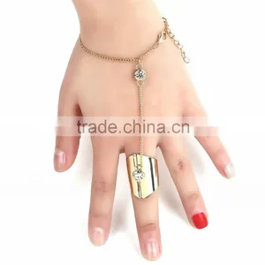 New Arrival Fashion Celeb's Silver Lower Armor Finger Double Ringknuckle Link Finger Ring thumbnail-4