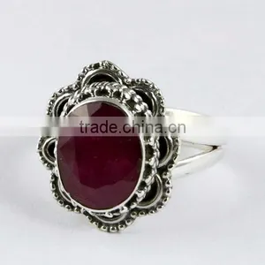 Power Love !! Ruby 925 Sterling Silver Ring, Indian Silver Jewelry, Wholesale Silver Jewellery thumbnail-3