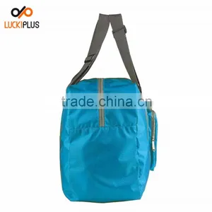 Luckiplus Foldable Travel Duffel Bag Luggage Sports Gym Water Resistant Nylon Blue thumbnail-5