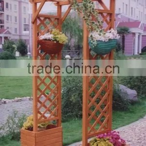 LEAFFY-Chinese Fir Wood Arch With Planter thumbnail-1