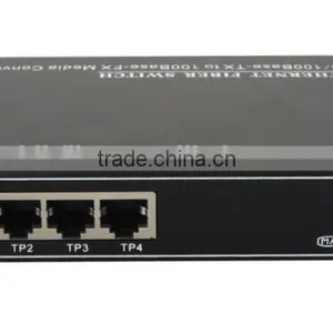 High Quality Ethernet Fiber Optical Transceiver 100m 1SFP Port 4 RJ45 Port Fiber Optic Media Converter thumbnail-4
