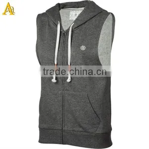 Red Sleeveless Hoodie Zip up Mens Sleeveless Hoodie thumbnail-6