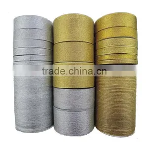 Wholeslae Decorative Silver and Gold Metallic Ribbon thumbnail-1