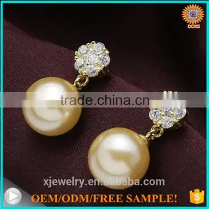 2016 Fashion Silver Gold South Sea Shell Pearl Daily Wear Earrings thumbnail-1