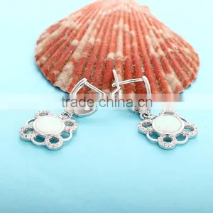 Opal Jewelry Hoop Earrings With White Stone Wholesale China SEI002W thumbnail-2