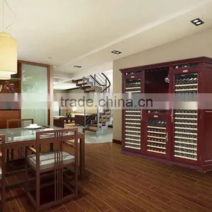 Wine Wooden Cabinet Fridge, Compressor Wine Cellar Fridge, Wooden Furniture thumbnail-1