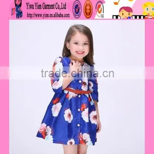 2016 Stylish Baby Girl Cheap Flower Girl Dress Satin Material Cheap Latest Dress Designs for Flower Girls thumbnail-1
