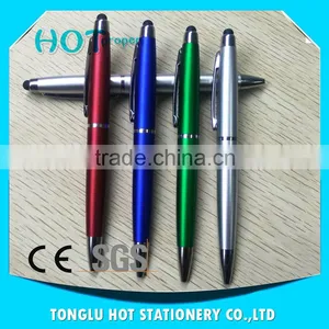 Dubai Wholesale Market Chromed Top and Neb, Metal Clip Plastic 4 Colors Stylus Pen thumbnail-1