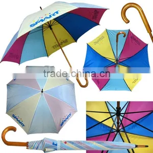 30" Durable Double Layers Golf Wooden Umbrella thumbnail-1