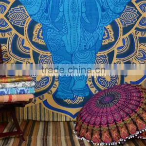 Indian Ombre Elephant With Lotus Mandala Wall Decor Bohemian Hippie Good Luck Wall Hangings Tapestry thumbnail-4