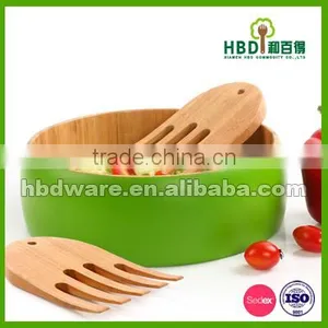 High Quality Bamboo Bowl,bamboo Salad Bowl With Server Wholesale thumbnail-1