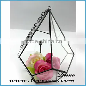 2015 Hot Design Wholesale Indoor Plant Glass Terrarium Clear Glass Geometrical Hanging Terrarium thumbnail-4