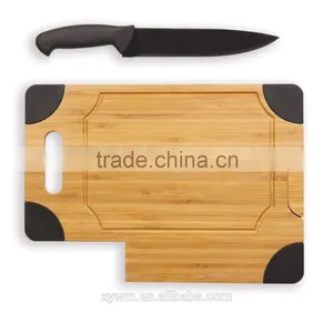 Black 2015 HOT Gift Mini Color Silicon Bamboo Wooden Cheese Cutting Board With Knife and Holder Stander thumbnail-3