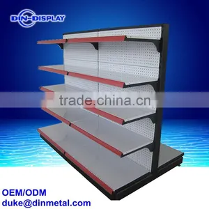 Supermarket Gondola Slatwall Metal Shelving Concave & Convex Back Panel thumbnail-1