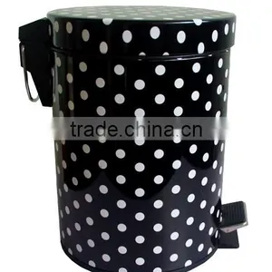 Mini 5L Round Stainless Steel Metal Foot Pedal Garbage Bin Trash Can thumbnail-1