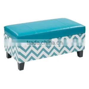 Customized Blue Modern Leather Ottoman Made in China OT4039 thumbnail-1