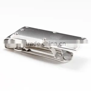 Unique Design Factory Price Yellowish Semi-precious Stone Inlay Stainless Steel Money Clip thumbnail-4