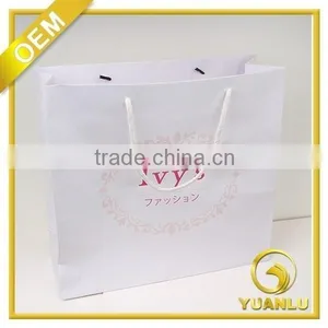 White Paper Printed Custom Logo Shopping Bag Cusotm Apparel Bags thumbnail-1