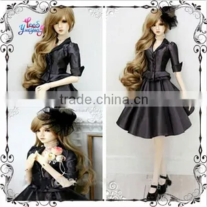 Hot Selling Synthetic Light Brown Deep Wavy 1/4 Bjd Doll Wig thumbnail-1