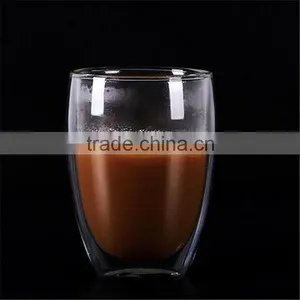 In Stock! Hand-made Heat Resistant Double Wall Borosilicate Glass Cup With Lid Wholesale thumbnail-3