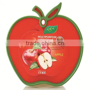 Wholesale Food Grade Apple Shape Multi Function Plastic Chopping Board With Cheap Price for Daily Life thumbnail-1