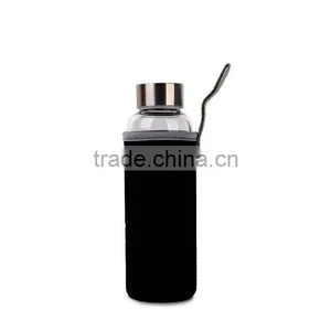 Haonai Sports Glass Water Bottle Custom Logo With Lids and Sleeves thumbnail-1