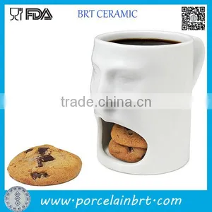 White Face Shape Ceramic Cookie Mug thumbnail-1