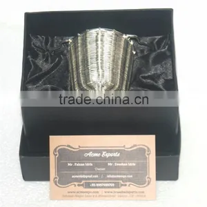 Silver Finish Tea Strainer With Black Box Packing thumbnail-1