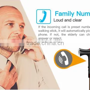 Multi-funcational Intelligent Walking Stik, Adjustable Height,Soft Rabber Base,Long Standby for One-time Charge,Big Button thumbnail-6