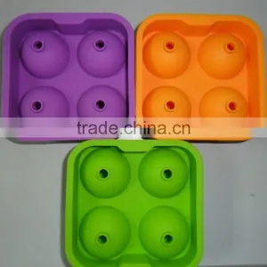 New Round Ice Balls Maker Silicone Tray Four Large Sphere Molds thumbnail-4