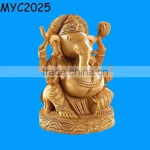 Golden Handmade Polyresin Ganesh Statue thumbnail-1