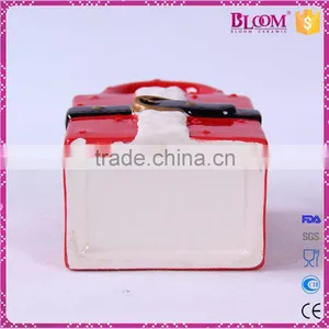 Handmade Craft Ceramic Christmas Red Gift Basket thumbnail-6