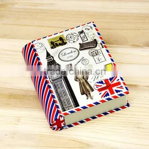 Wholesale Decorative Metal Book Shape Tea Sugar Coffee Cookie Candy Tin Canister thumbnail-3