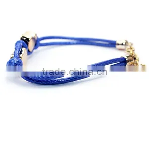 Double Hearts Wax Cord Braided Bracelet Handmade Friendship Bracelet thumbnail-2