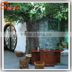Indoor Cheap Artificial Banyan Tree Fake Plastic Plants Artificial Tree Trunk Decorative Metal Ficus Trees thumbnail-5