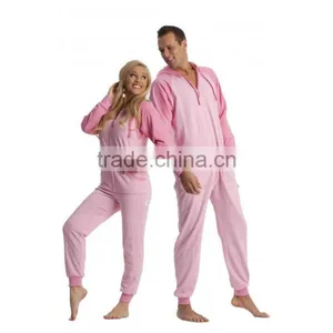 Hooded-footed Pajamas Polar Fleece Front Pockets Hoodie Footless Raglan Sleeve Adult Blank Plain Sports Adult Onesie thumbnail-2