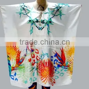 Beautiful Tropical Digital Print Resort Box Kaftan thumbnail-1