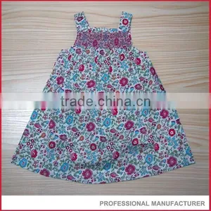 Beautiful Allover Print One-piece Children's Girls Smocked Dresses thumbnail-3