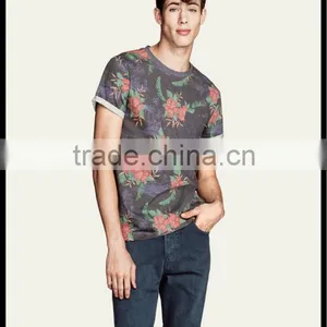 All Over Printed Flower Mens Tshirt thumbnail-1