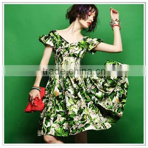2014 Top Quality Fashion Design Personalized Digital Printed Fashion Dress thumbnail-1