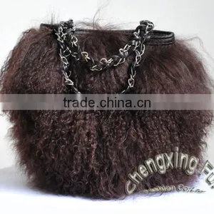 CX-H-04C Genuine Tibetan Lamb Fur Hand Bag thumbnail-1