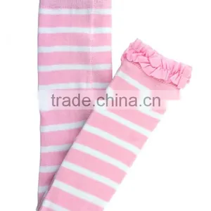 High Quality Kids Children Clothes Custom Baby Clothing Boutique Stripe Wholesale Pink Baby Leggings Pants thumbnail-1