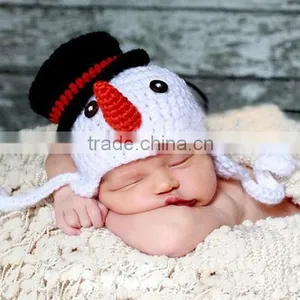 Handmade Funny Newborn Baby Snowman Crochet Hat Pattern thumbnail-1
