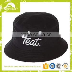 100 Cotton Cheap Black Men Wholesale Custom Embroidered Bucket Hats thumbnail-1
