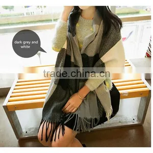 1pc Different Color Choice Super Long Colorful Winter Warm Knitting Stitching Scarf,shawl thumbnail-6