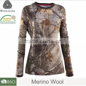 100% Merino Wool Hunting Equipment Camouflage Clothing,wholesale Camo t Shirts thumbnail-3