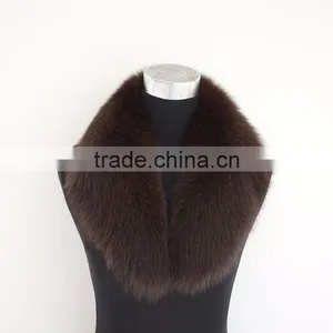 Myfur Genuine Blue Fox Fur Made Attached Parka Fur Collar Trim thumbnail-6