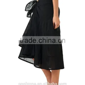 Glamorous Tie-up Design Soft Cotton Sarong Women Long Beach Sarong thumbnail-3